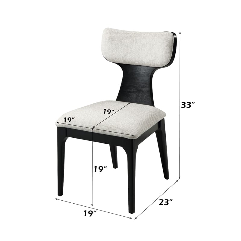 ACME Marioly Side Chair (Set-2) in White Chenille