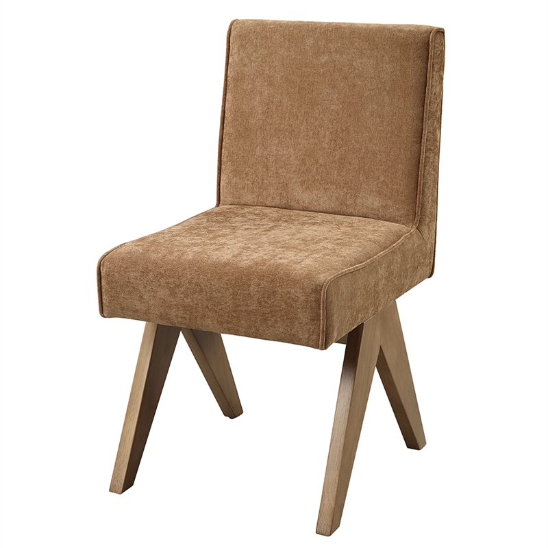 ACME Zoey Side Chair (Set-2) in Chocolate Chenille & Oak
