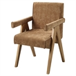 ACME Zoey Arm Chair (Set-2) in Chocolate Chenille & Oak