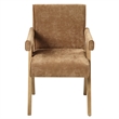 ACME Zoey Arm Chair (Set-2) in Chocolate Chenille & Oak