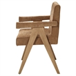 ACME Zoey Arm Chair (Set-2) in Chocolate Chenille & Oak