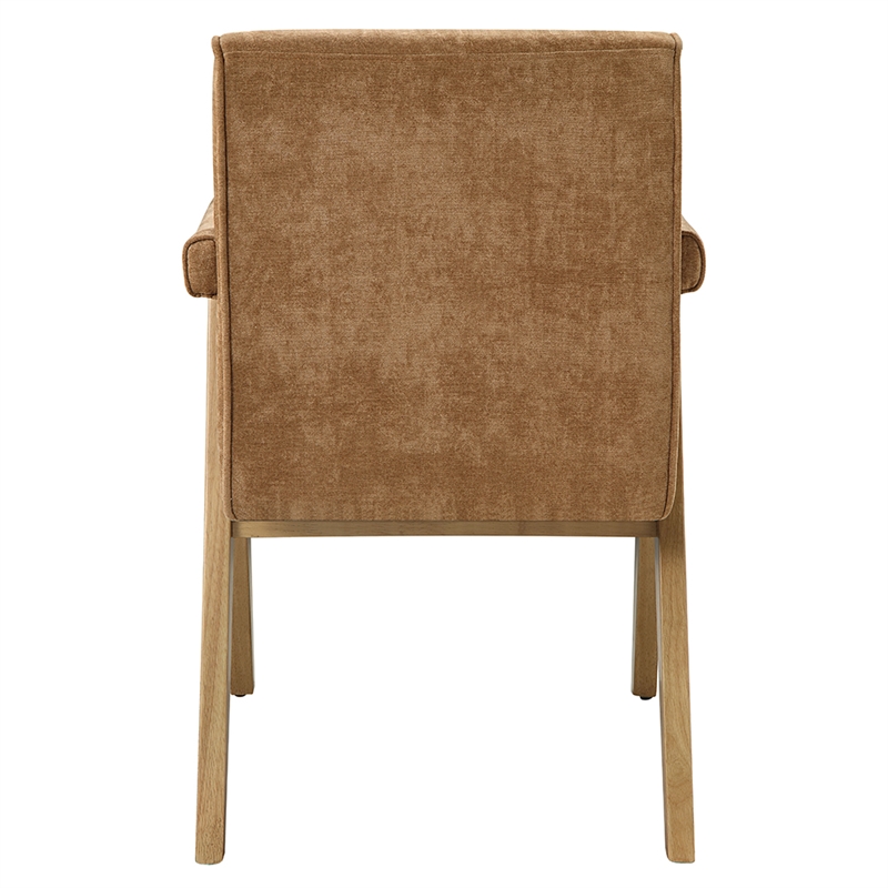 ACME Zoey Arm Chair (Set-2) in Chocolate Chenille & Oak