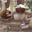 ACME Dresden Loveseat w/2 Pillows in Brown Synthetic Leather & in Cherry Oak
