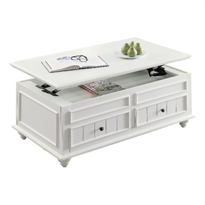 ACME Natesa Coffee Table w/Lift Top in White Washed