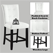 ACME Hussein Counter Height Chair (Set-2) in White Synthetic Leather & Black