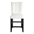 ACME Hussein Counter Height Chair (Set-2) in White Synthetic Leather & Black