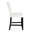 ACME Hussein Counter Height Chair (Set-2) in White Synthetic Leather & Black