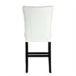 ACME Hussein Counter Height Chair (Set-2) in White Synthetic Leather & Black