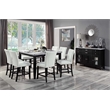 ACME Hussein Counter Height Chair (Set-2) in White Synthetic Leather & Black