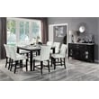 ACME Hussein Counter Height Chair (Set-2) in White Synthetic Leather & Black