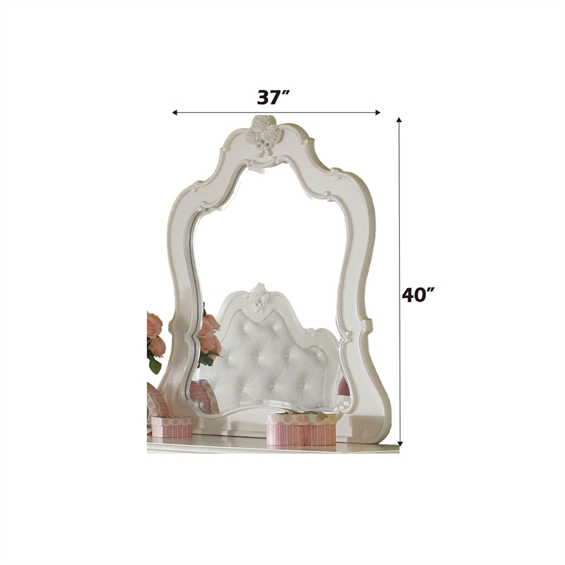 ACME Edalene Mirror in Pearl White