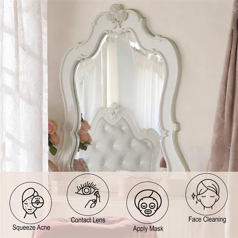 ACME Edalene Mirror in Pearl White