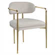 ACME Zayn Arm Chair (Set-2) in Beige Chenille & Gold