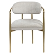 ACME Zayn Arm Chair (Set-2) in Beige Chenille & Gold