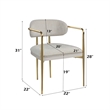ACME Zayn Arm Chair (Set-2) in Beige Chenille & Gold