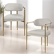 ACME Zayn Arm Chair (Set-2) in Beige Chenille & Gold