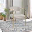 ACME Zayn Arm Chair (Set-2) in Beige Chenille & Gold