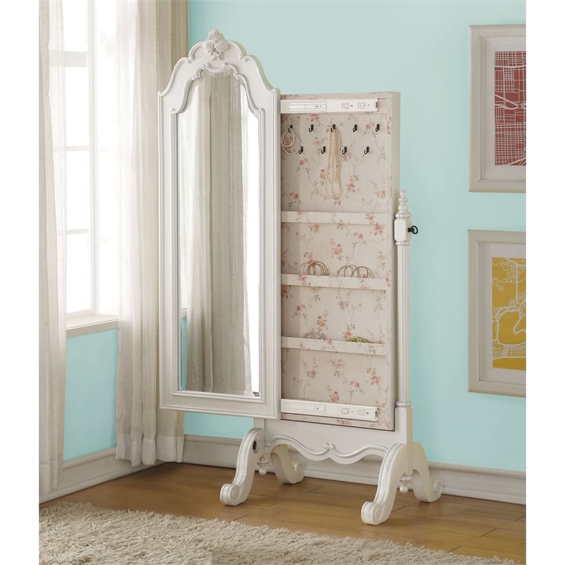 ACME Edalene Jewelry Armoire in Pearl White