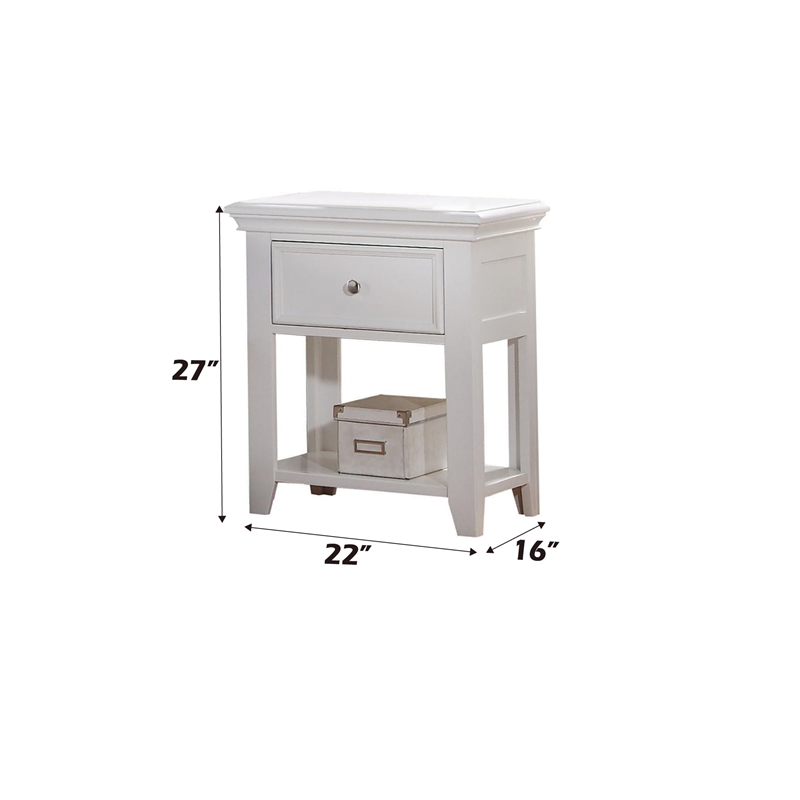 ACME Lacey Nightstand in White