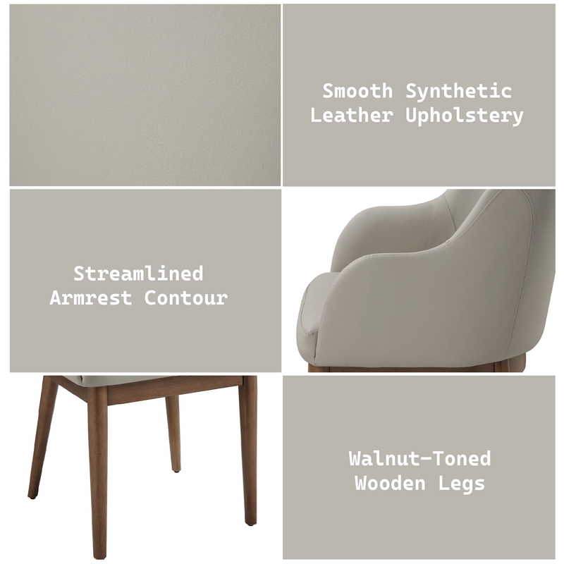 ACME Harvey Side Chair (Set-2) in Synthetic Leather & Walnut