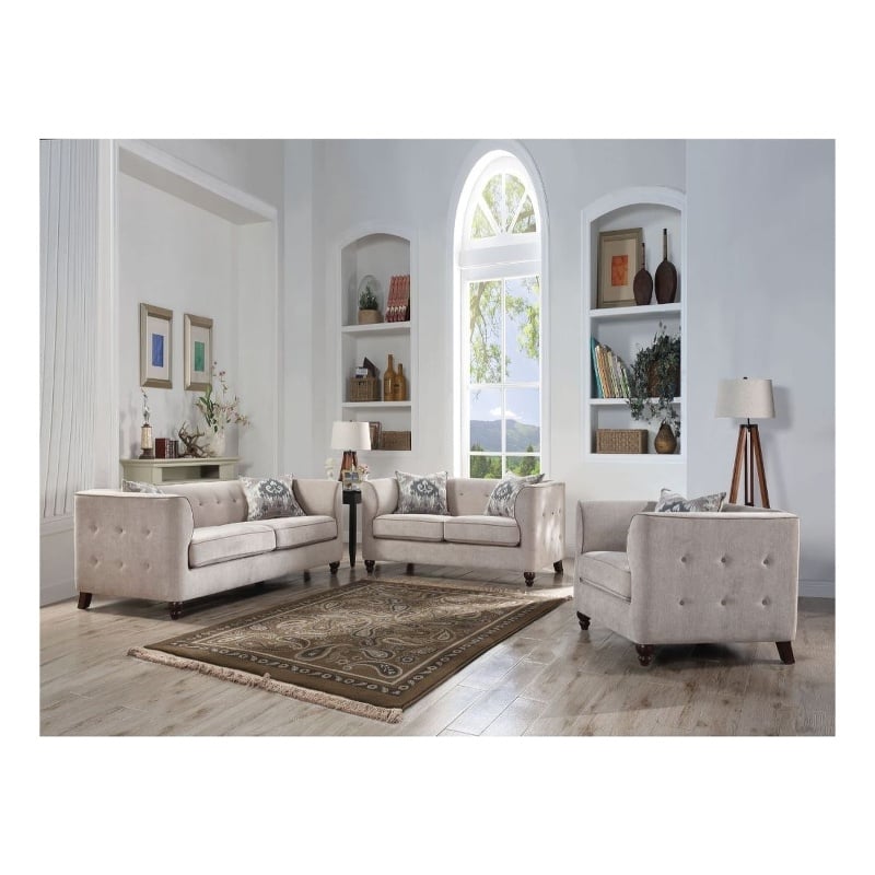 ACME Cyndi Chair w/Pillow in Tan Velvet