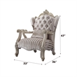 ACME Versailles Chair w/Pillow in Ivory Fabric & Bone White