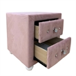 ACME Reggie Nightstand in Pink Fabric