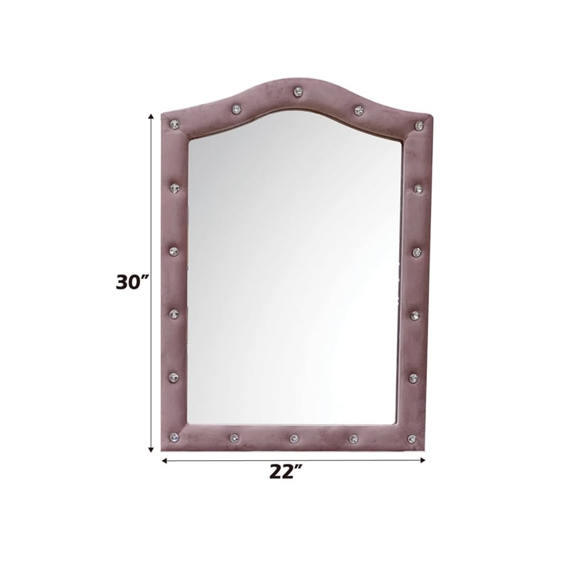 ACME Reggie Mirror in Pink Fabric