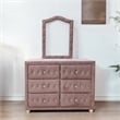 ACME Reggie Mirror in Pink Fabric
