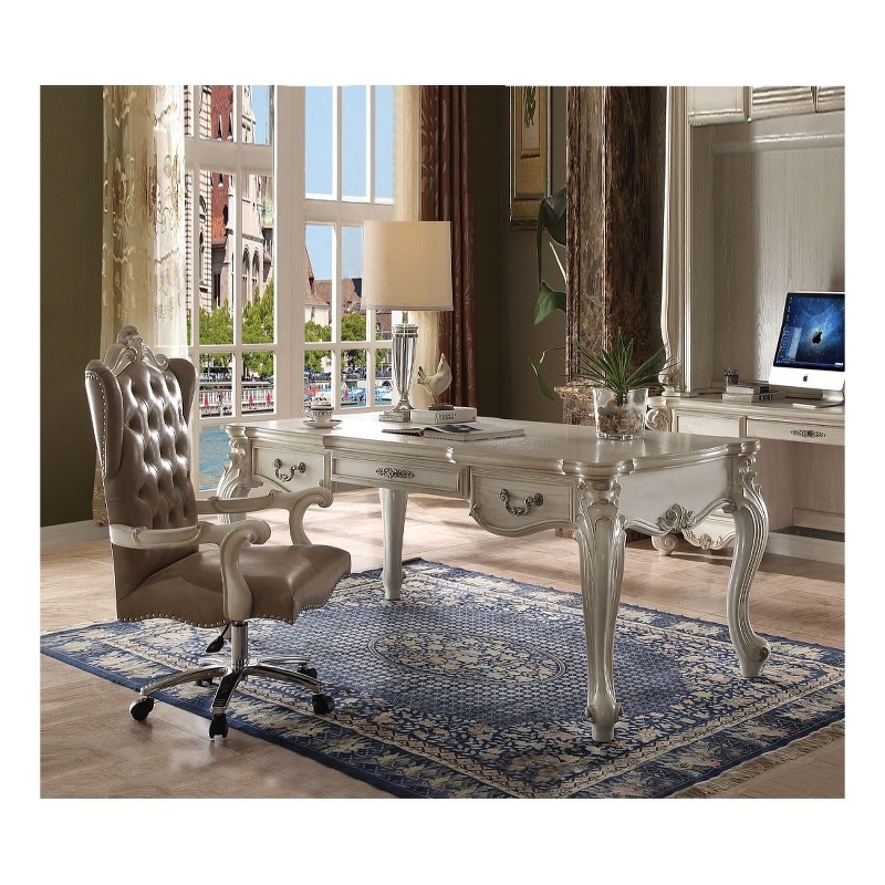 ACME Versailles Executive Writing Desk in Bone White