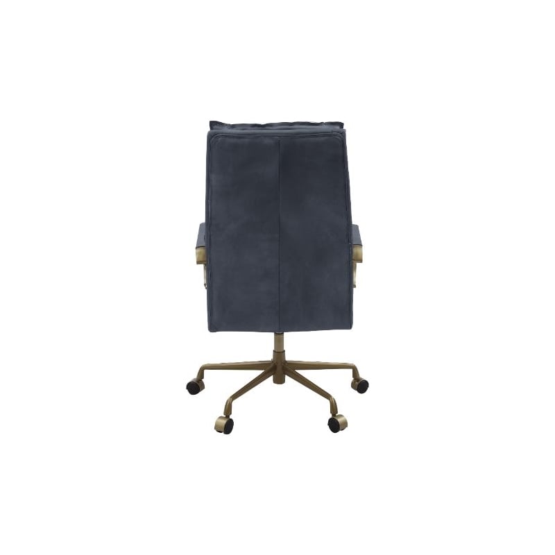 ACME Tinzud Swivel Office Chair in Gray Leather