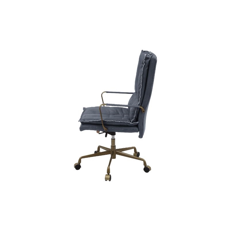 ACME Tinzud Swivel Office Chair in Gray Leather