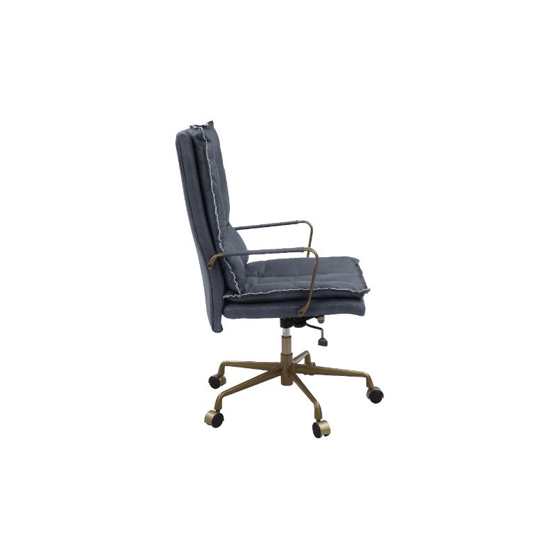 ACME Tinzud Swivel Office Chair in Gray Leather