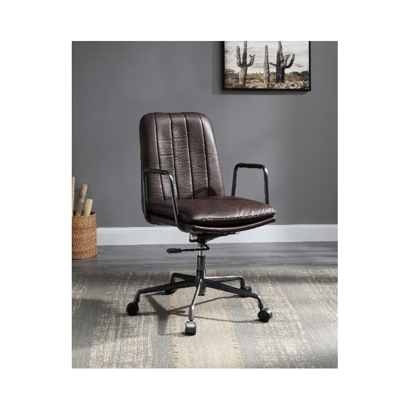 ACME Eclarn Swivel Office Chair in Mars Top Leather