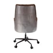 ACME Salvol Swivel Office Chair in Sahara Top Grain Leather & Aluminum
