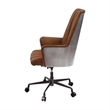 ACME Salvol Swivel Office Chair in Sahara Top Grain Leather & Aluminum