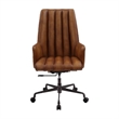 ACME Salvol Swivel Office Chair in Sahara Top Grain Leather & Aluminum