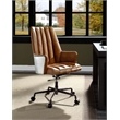 ACME Salvol Swivel Office Chair in Sahara Top Grain Leather & Aluminum