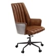 ACME Salvol Swivel Office Chair in Sahara Top Grain Leather & Aluminum