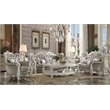 ACME Versailles Loveseat w/4 Pillows in Gray Synthetic Leather & Bone White