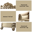 ACME Vendome II Loveseat w/3 Pillows in Bone Synthetic Leather & Gold Patina