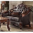 ACME Vendome II Loveseat w/3 Pillows in Two Tone Dark Brown Synthetic & Cherry