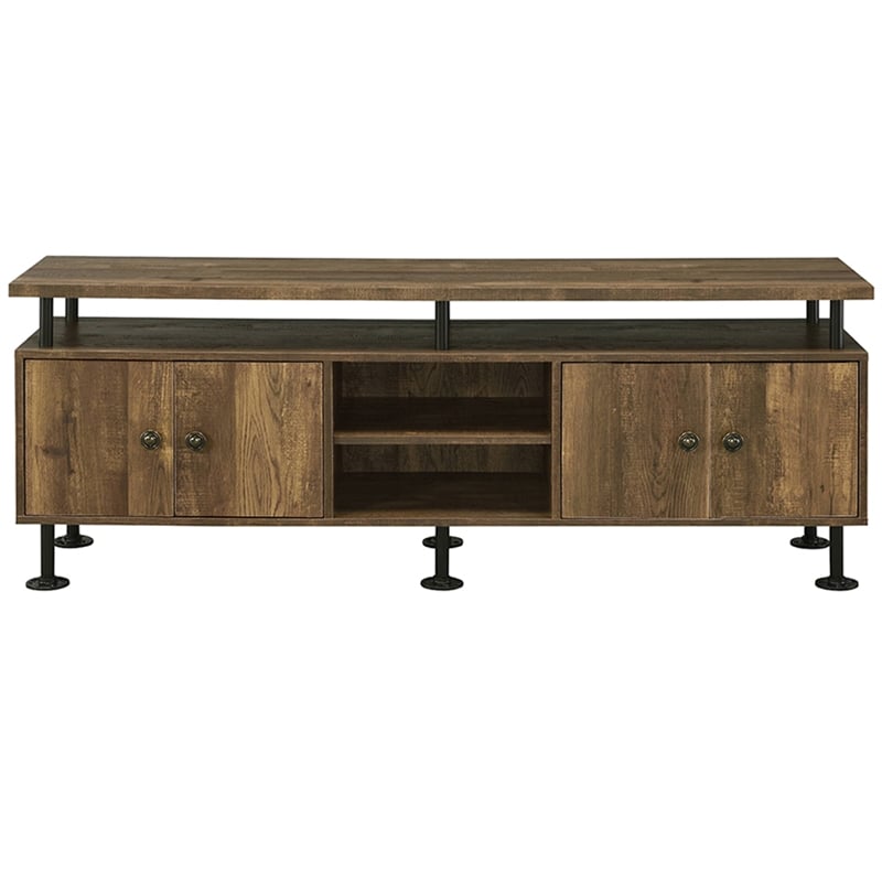 ACME Ensata II TV Stand in Rustic Oak  & Black