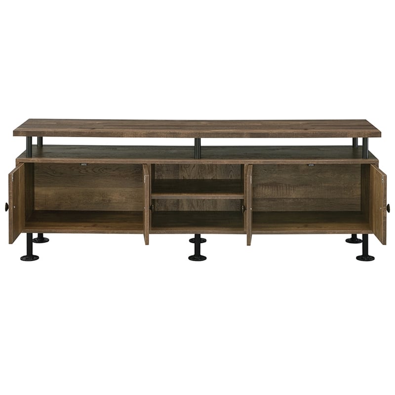 ACME Ensata II TV Stand in Rustic Oak  & Black