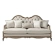 ACME Chelmsford Sofa w/5 Pillows in Beige Fabric & Antique Taupe