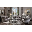 ACME Versailles Chair w/Pillow in Velvet & Antique Platinum
