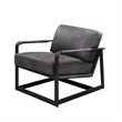 ACME Locnos Accent Chair in Gray Top Grain Leather & Black