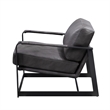 ACME Locnos Accent Chair in Gray Top Grain Leather & Black