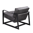 ACME Locnos Accent Chair in Gray Top Grain Leather & Black