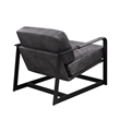 ACME Locnos Accent Chair in Gray Top Grain Leather & Black